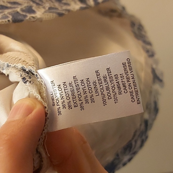 TOMMY Hilfiger Floral blue and cream Lace Blue Dress size 12 - Picture 8 of 11